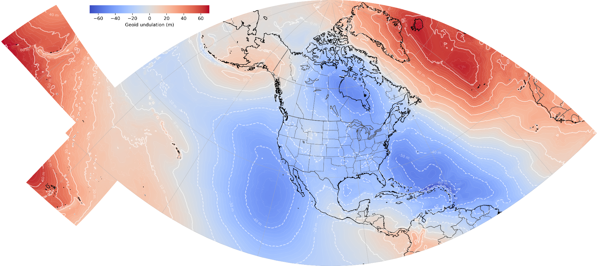 GEOID2022 Geoid Undulation Map
