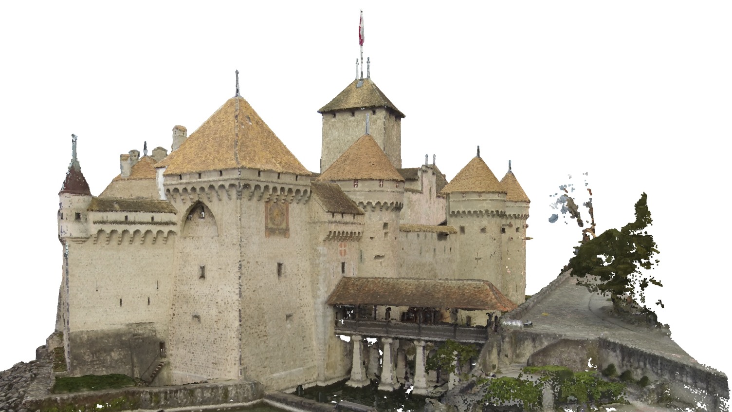 A model of the exterior of Castle Chillon.