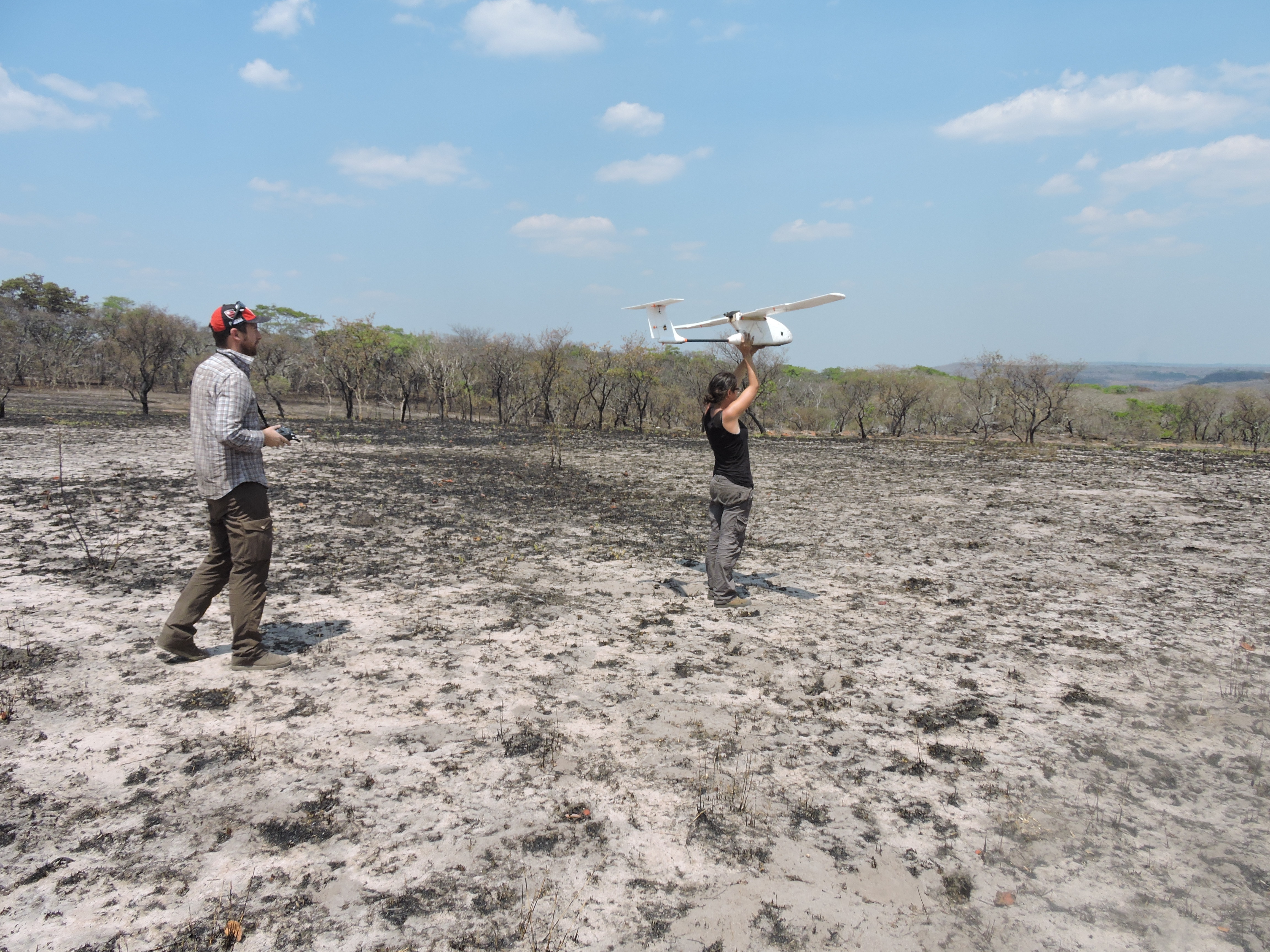 Launching a fixed wing drone in Tanzania