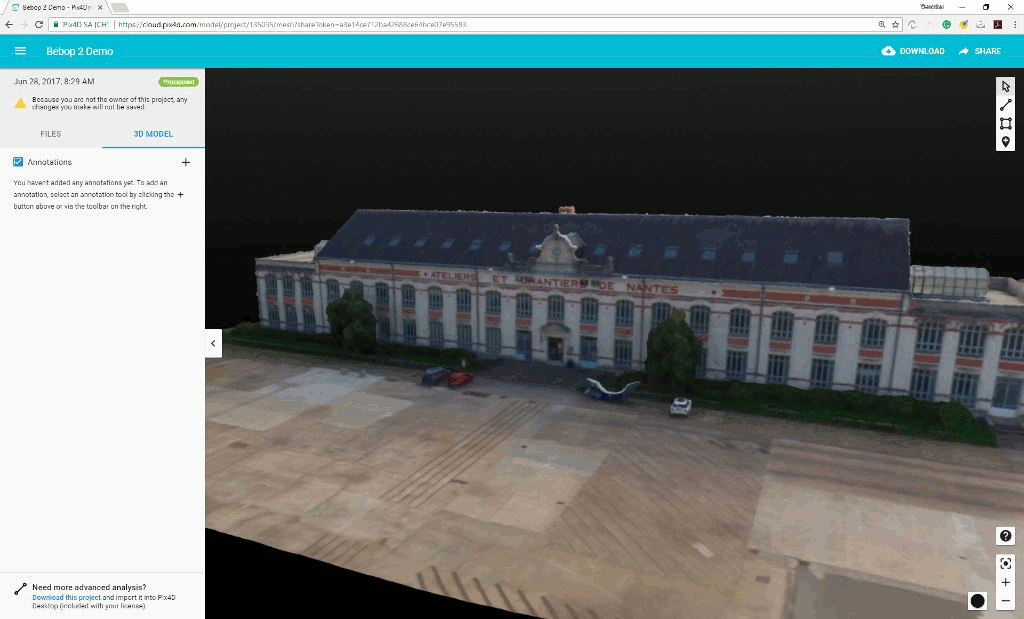 Adding annotations in Pix4D Cloud