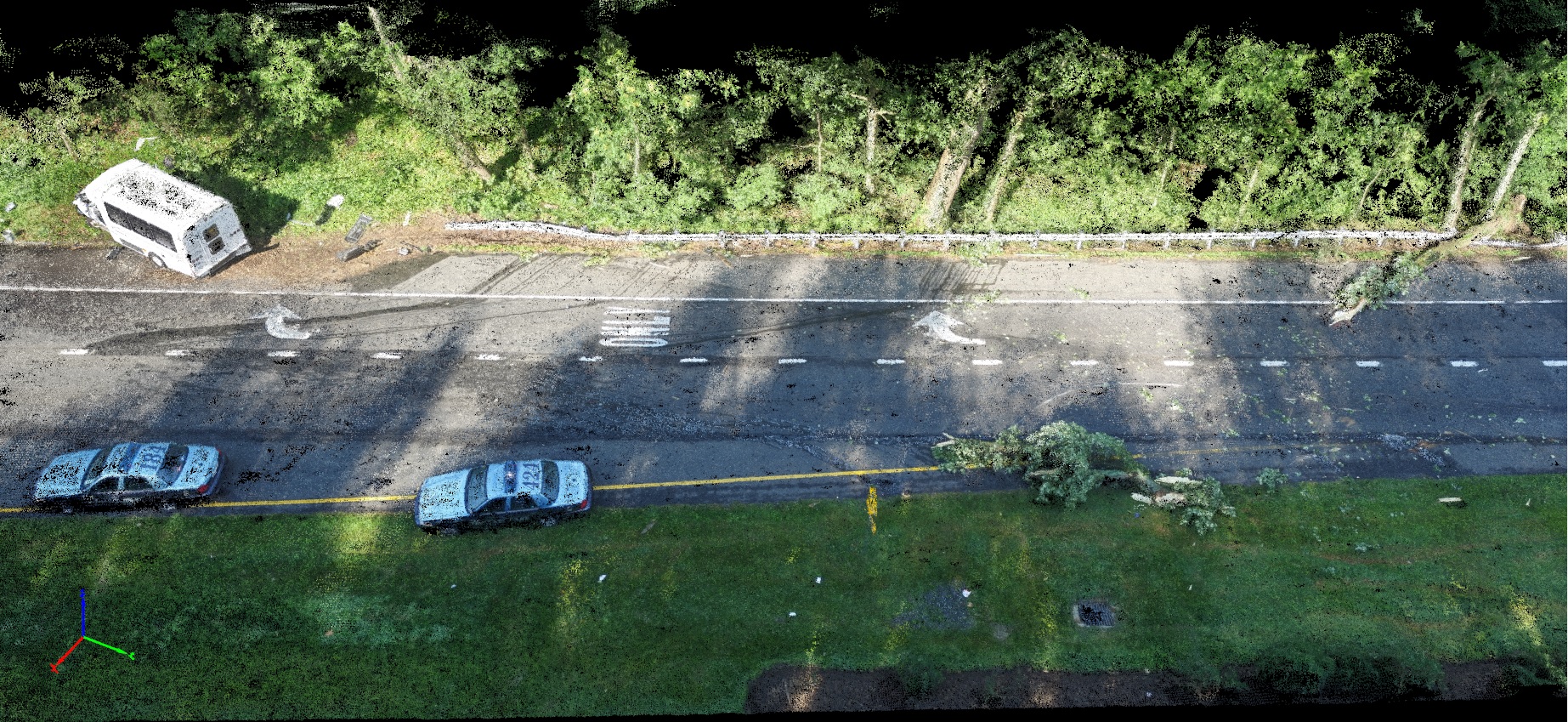 Analysis and documentation of a crash using drone mapping Pix4D