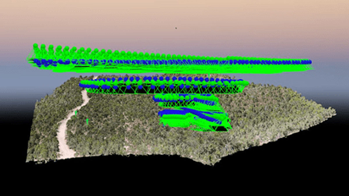 raycloud interface of the aerial crash