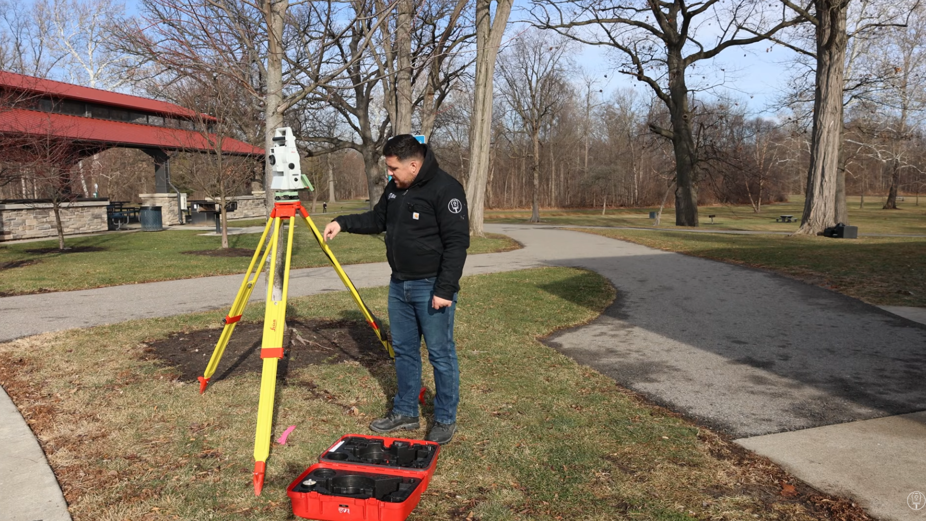 2. Leica Total Station setup for survey accuracy verification.