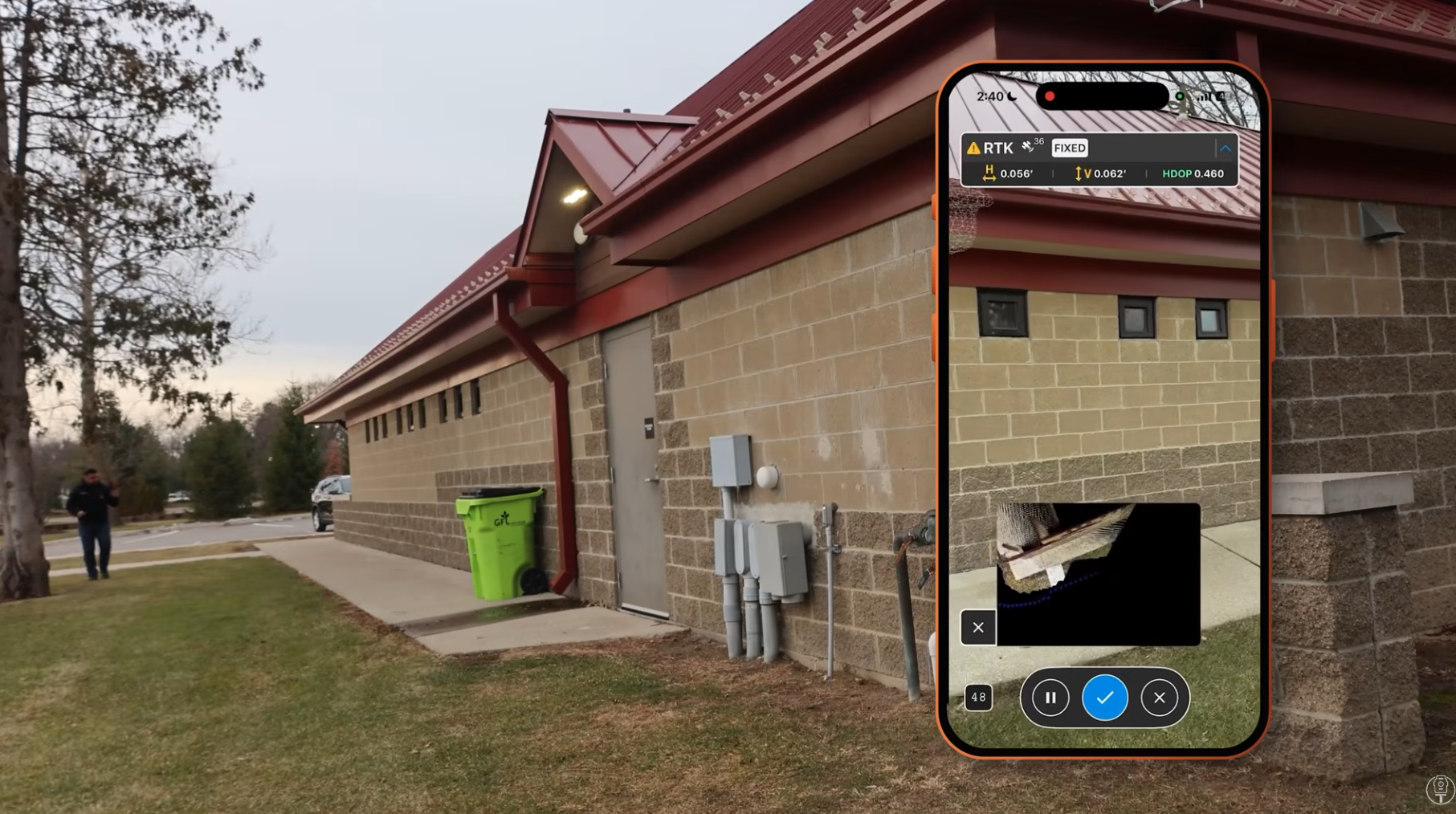 4. Achieving RTK Fixed status in PIX4Dcatch app.