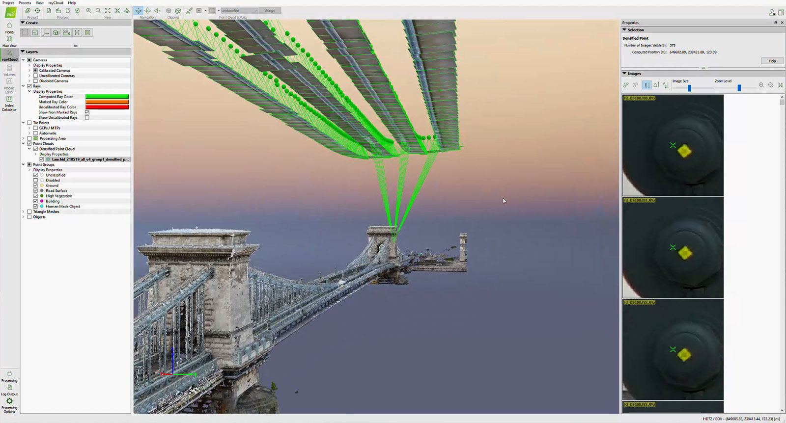 Budapest Chain Bridge in PIX4Dmapper