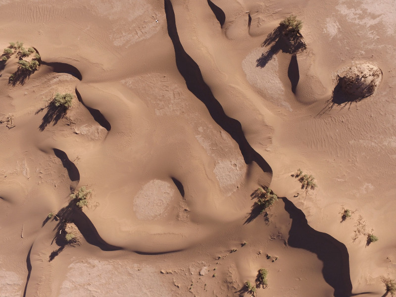An aerial image of the sahara desert