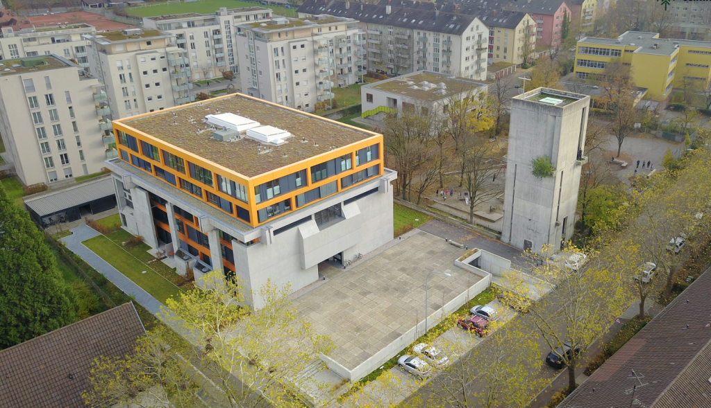 St Elizabeth church in Freiburg captured by Pix4D drone mapping software