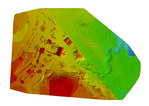 A DSM of the blast site.