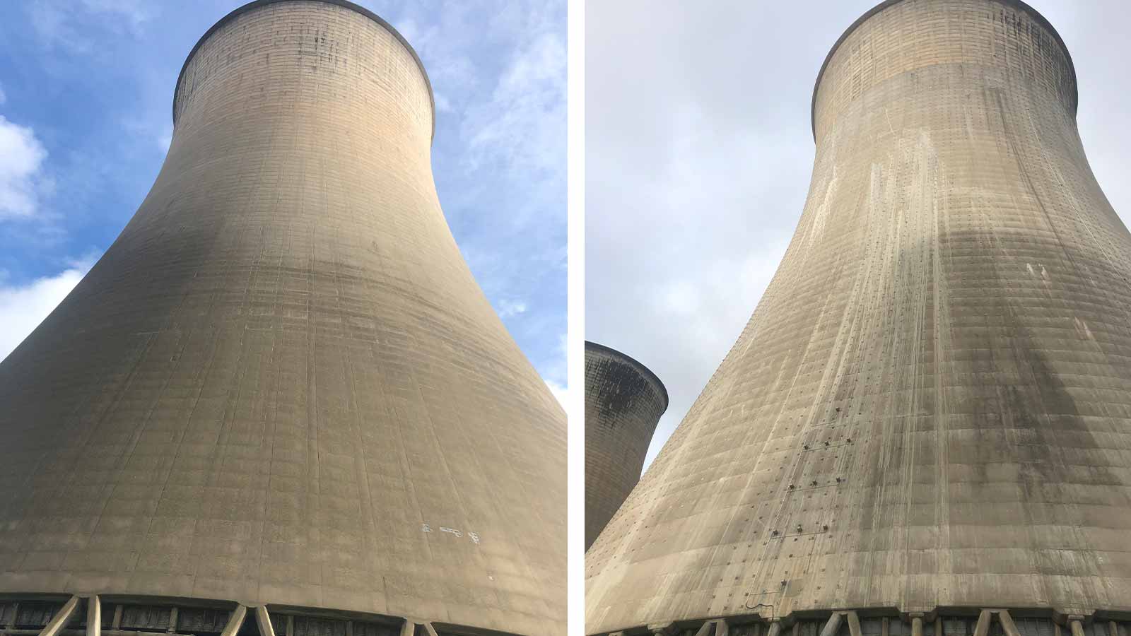 Huge coal plant cooling towers