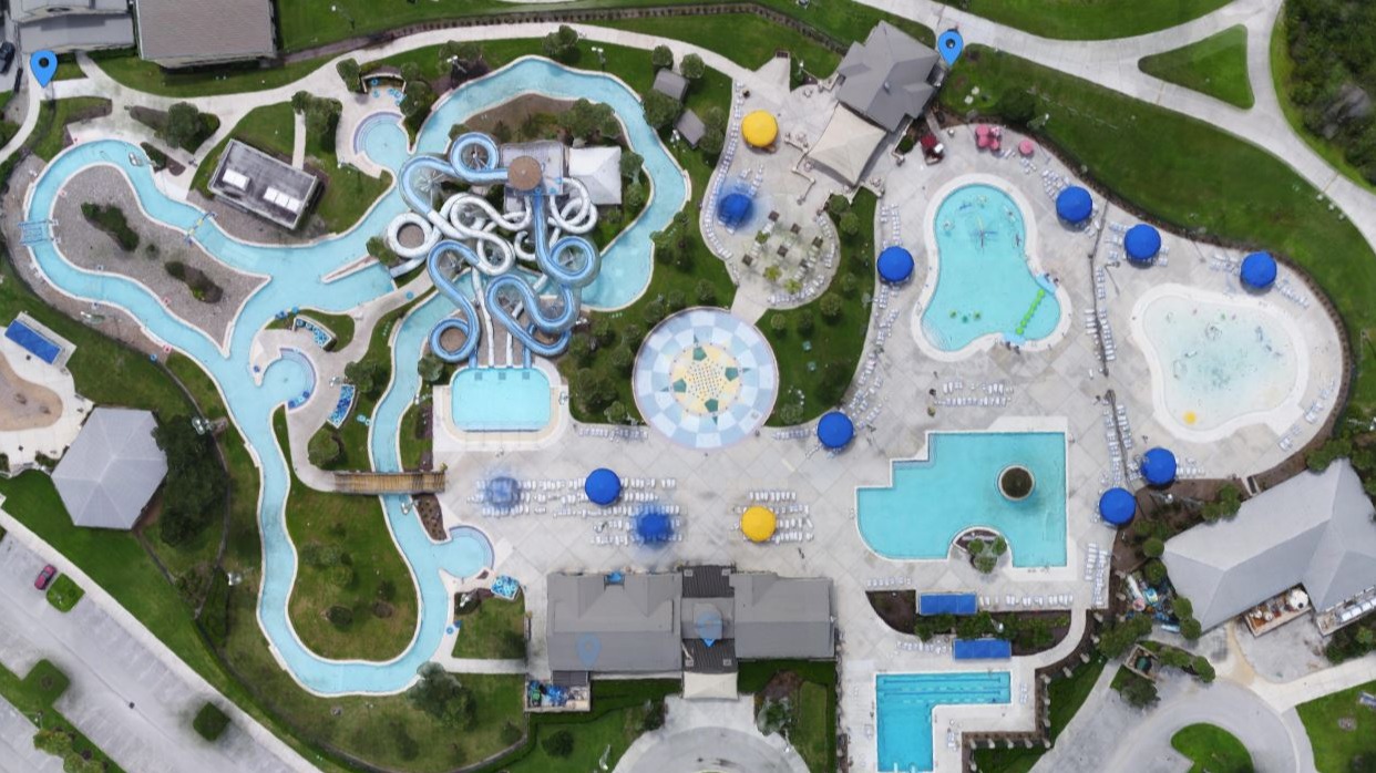 Aerial mapping a waterpark