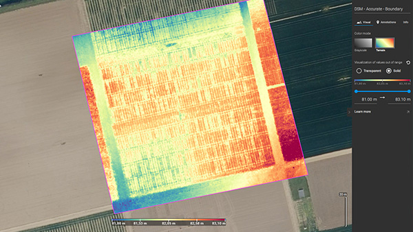 digital surface model output for agriculture
