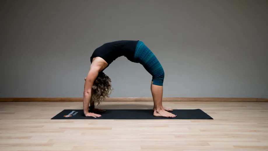 Cute girl doing yoga poses touching back foot, woman Icon Concept