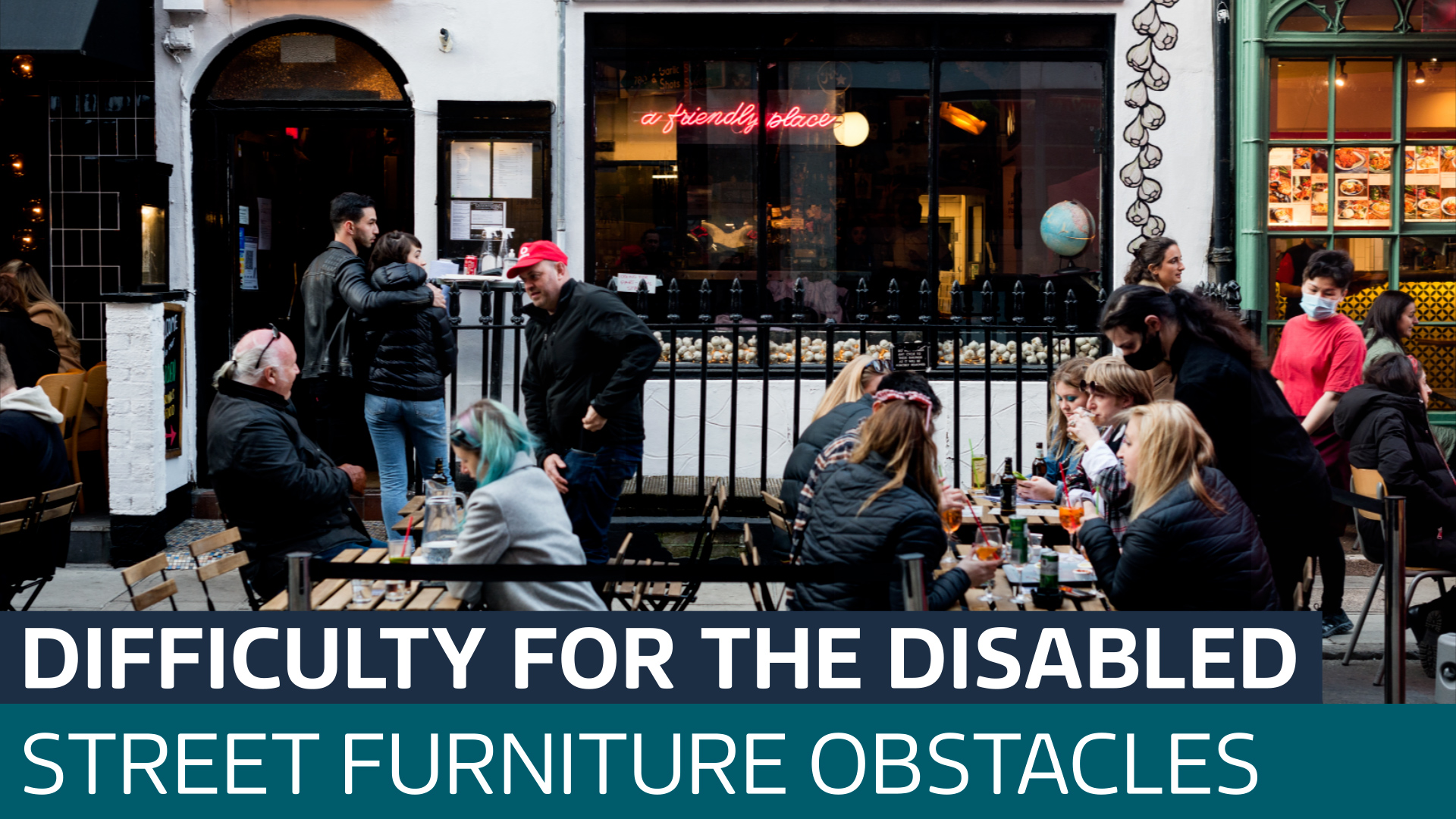 Street furniture making UK pavements difficult for disabled people to