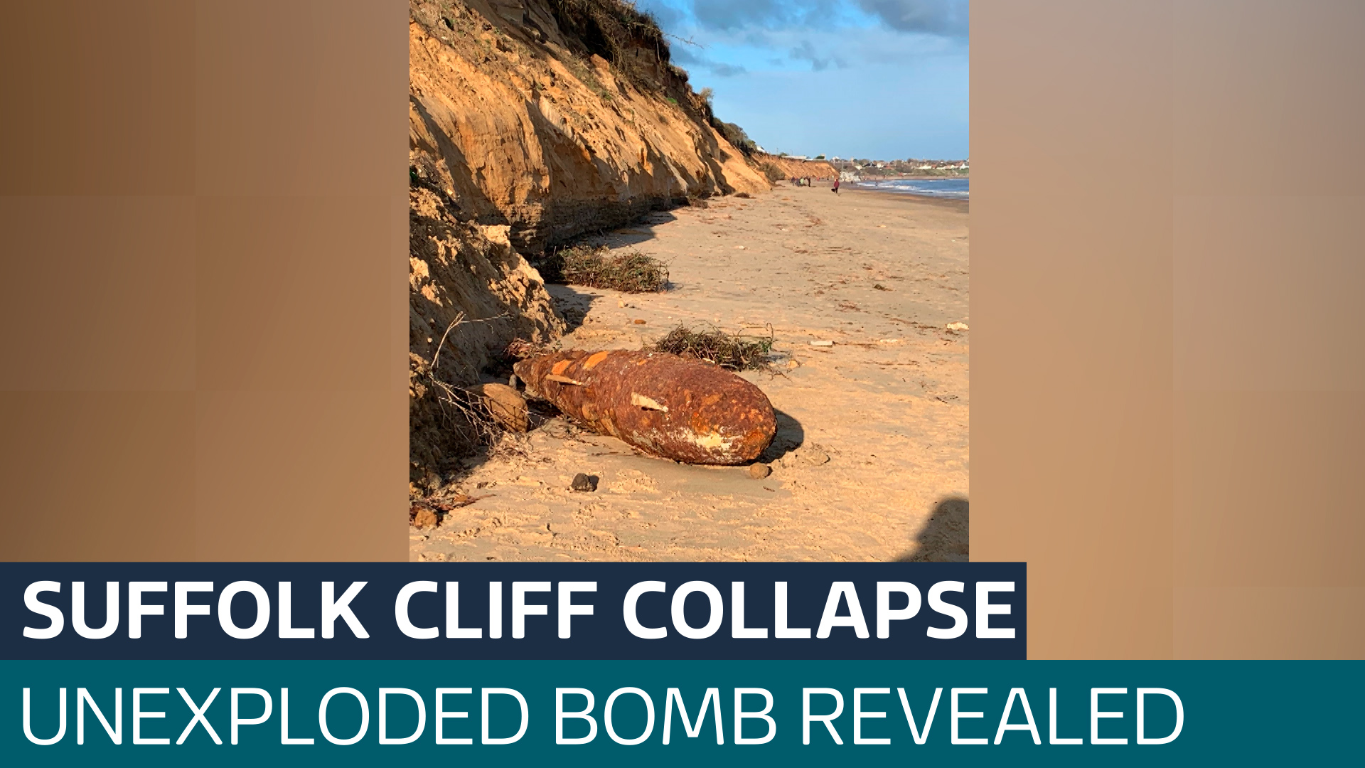 Cliff collapse in Suffolk reveals unexploded bomb Latest From ITV News
