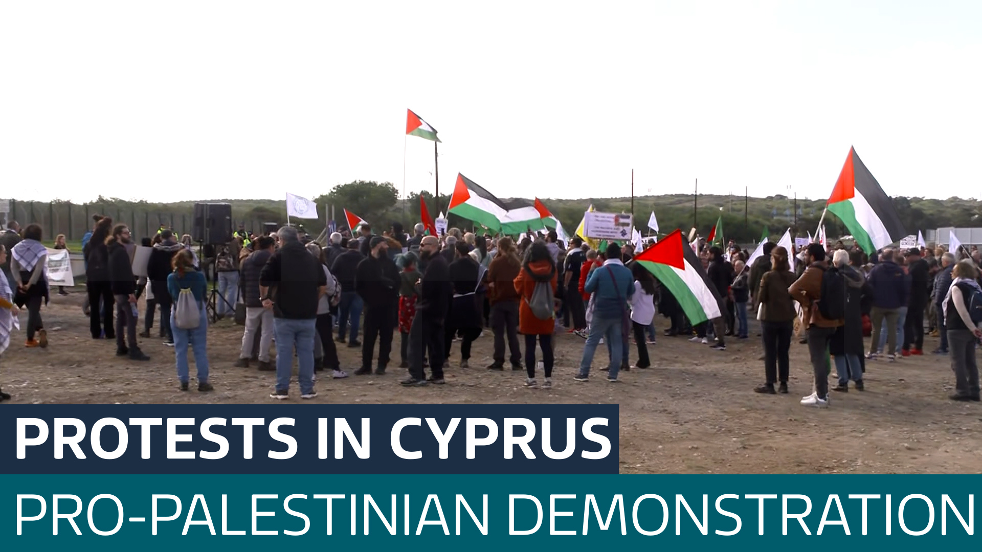Pro-Palestinian protest outside RAF base in Cyprus used by UK for ...