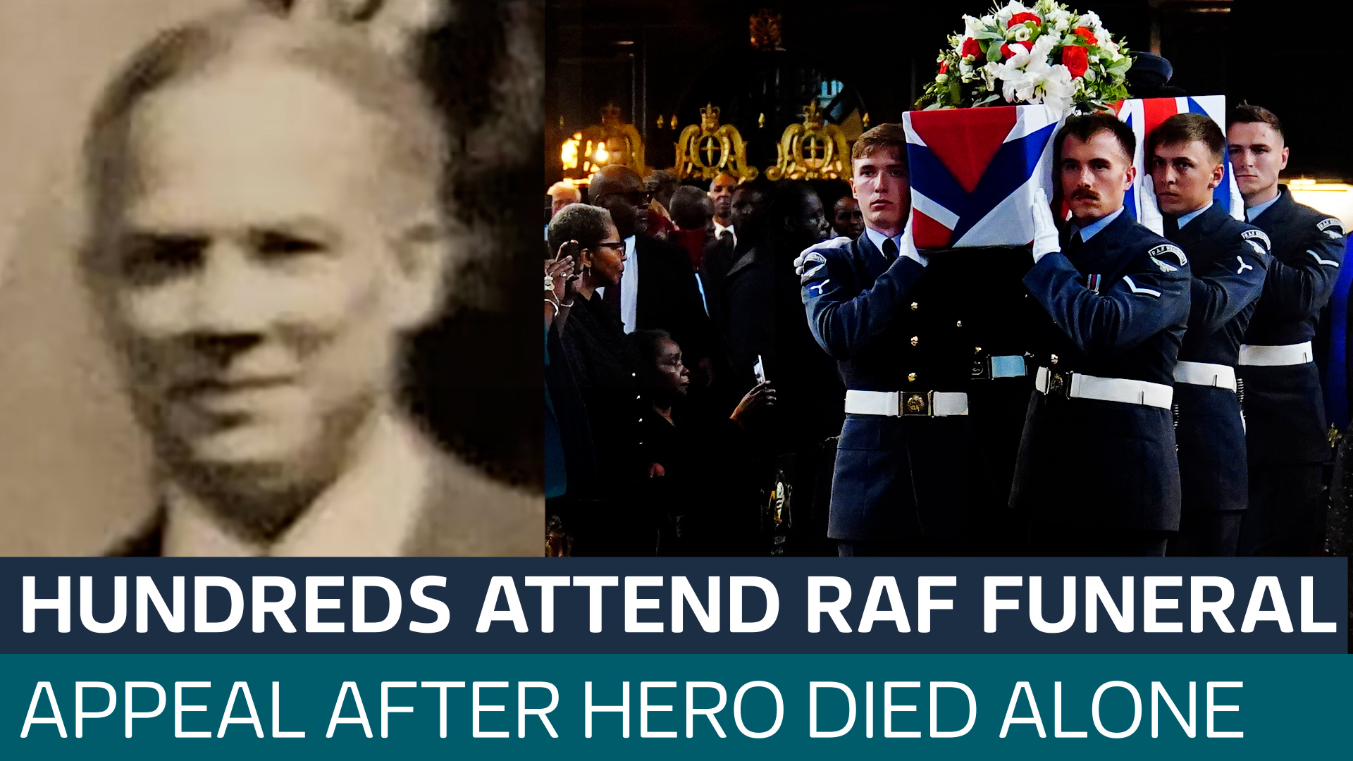 Hundreds honour WWII RAF airman after hero died alone without family ...