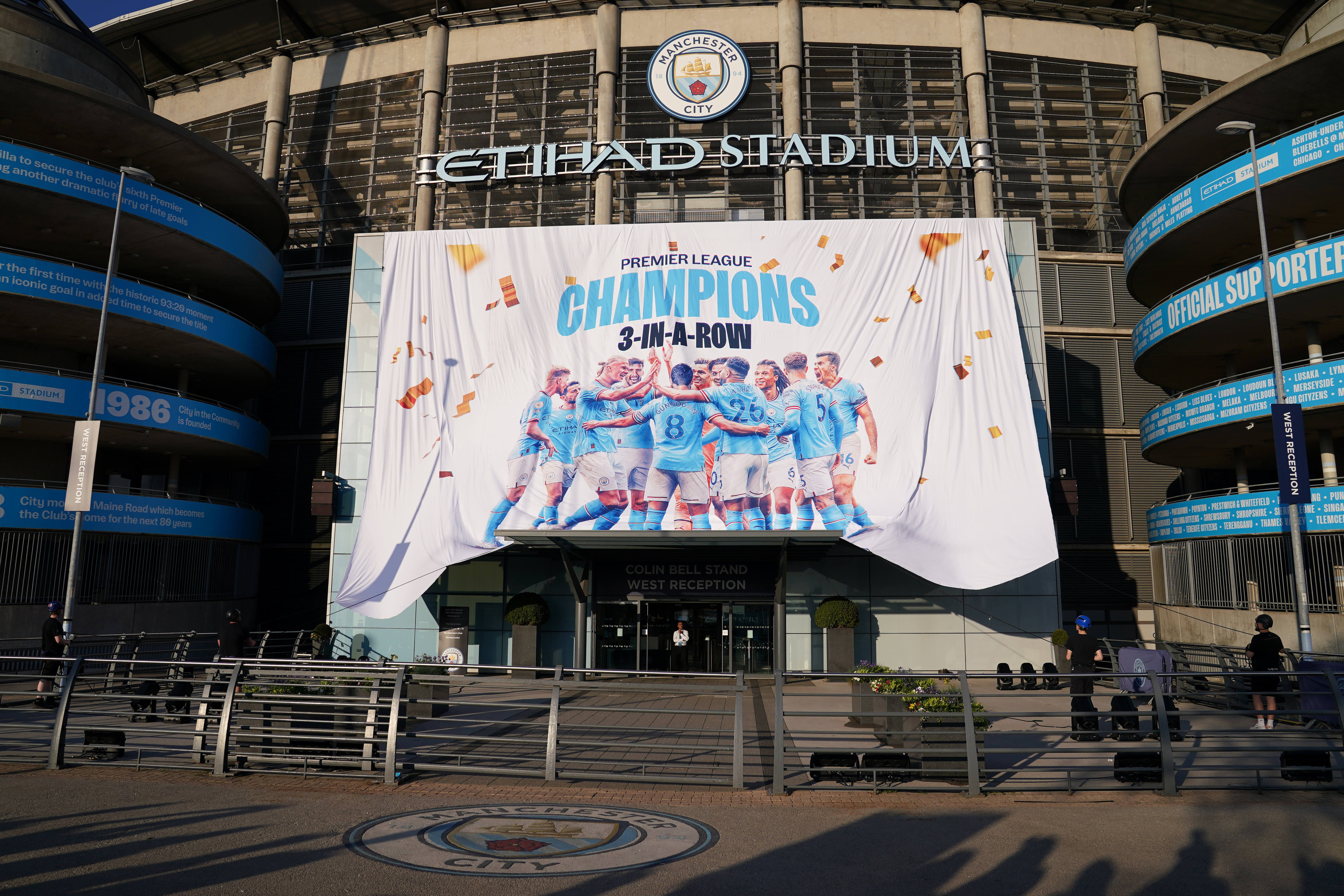 Manchester City Celebrate Winning Third Premier League Title In A Row ...