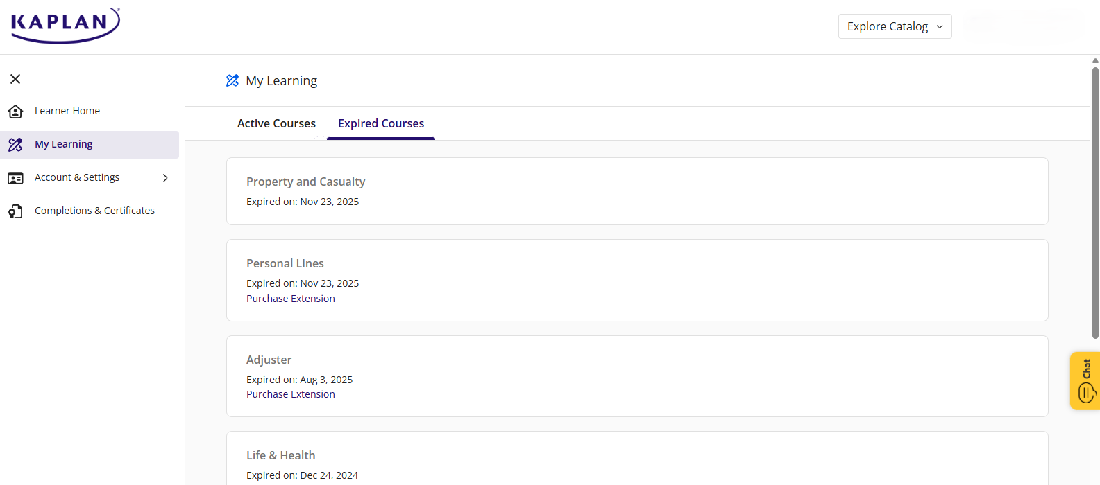 Insurance - extensions screenshot