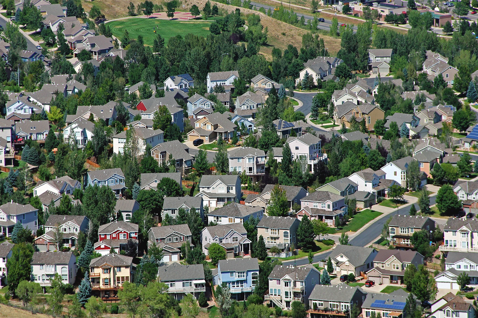 dearborn - high view of closely knit neighborhood