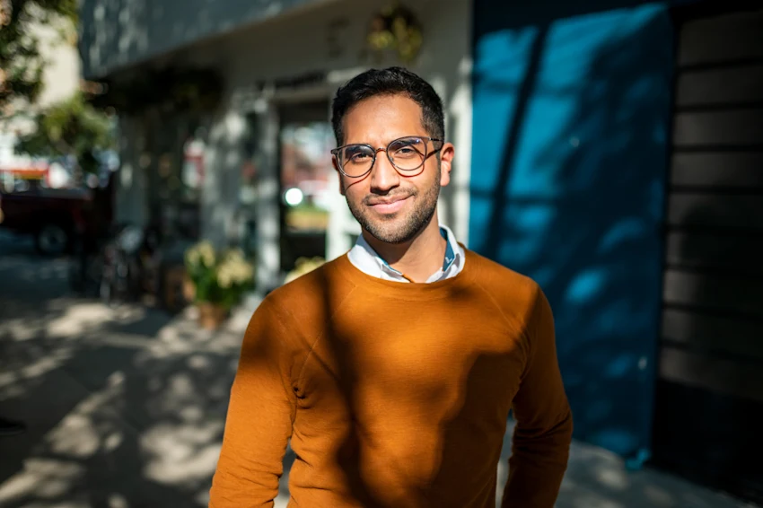 Guy Standing Outside In The Shade