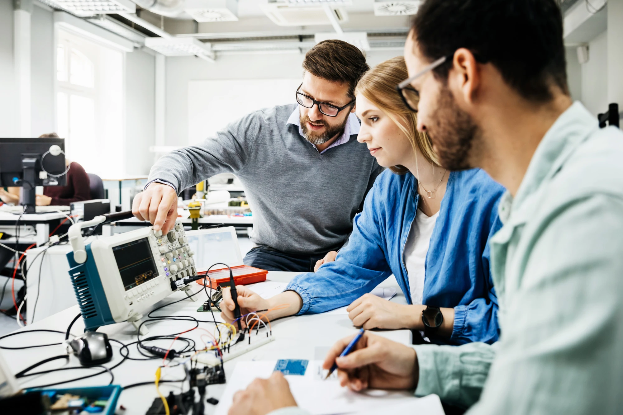 Group of colleagues working in a lab