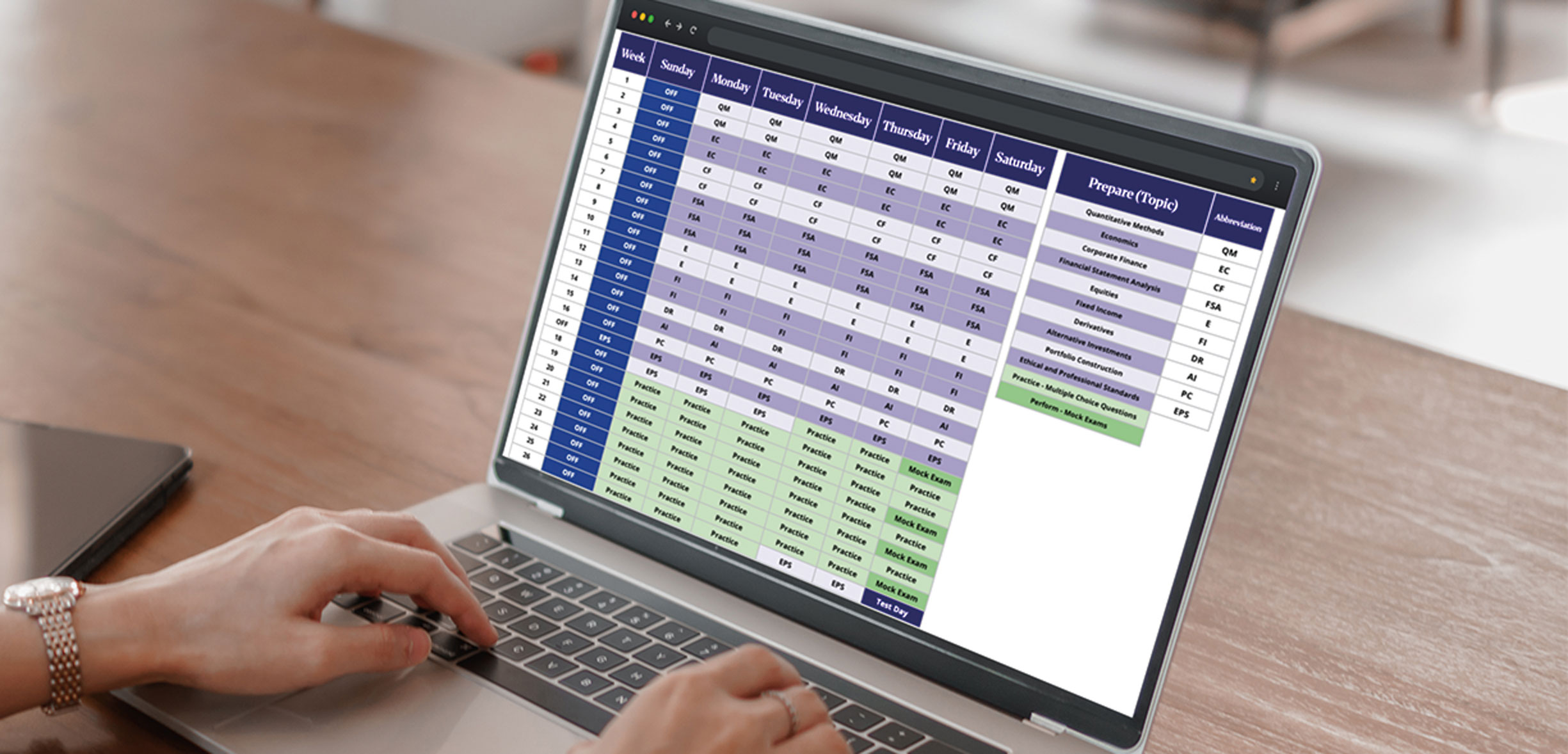 CFA 6 month study planner image