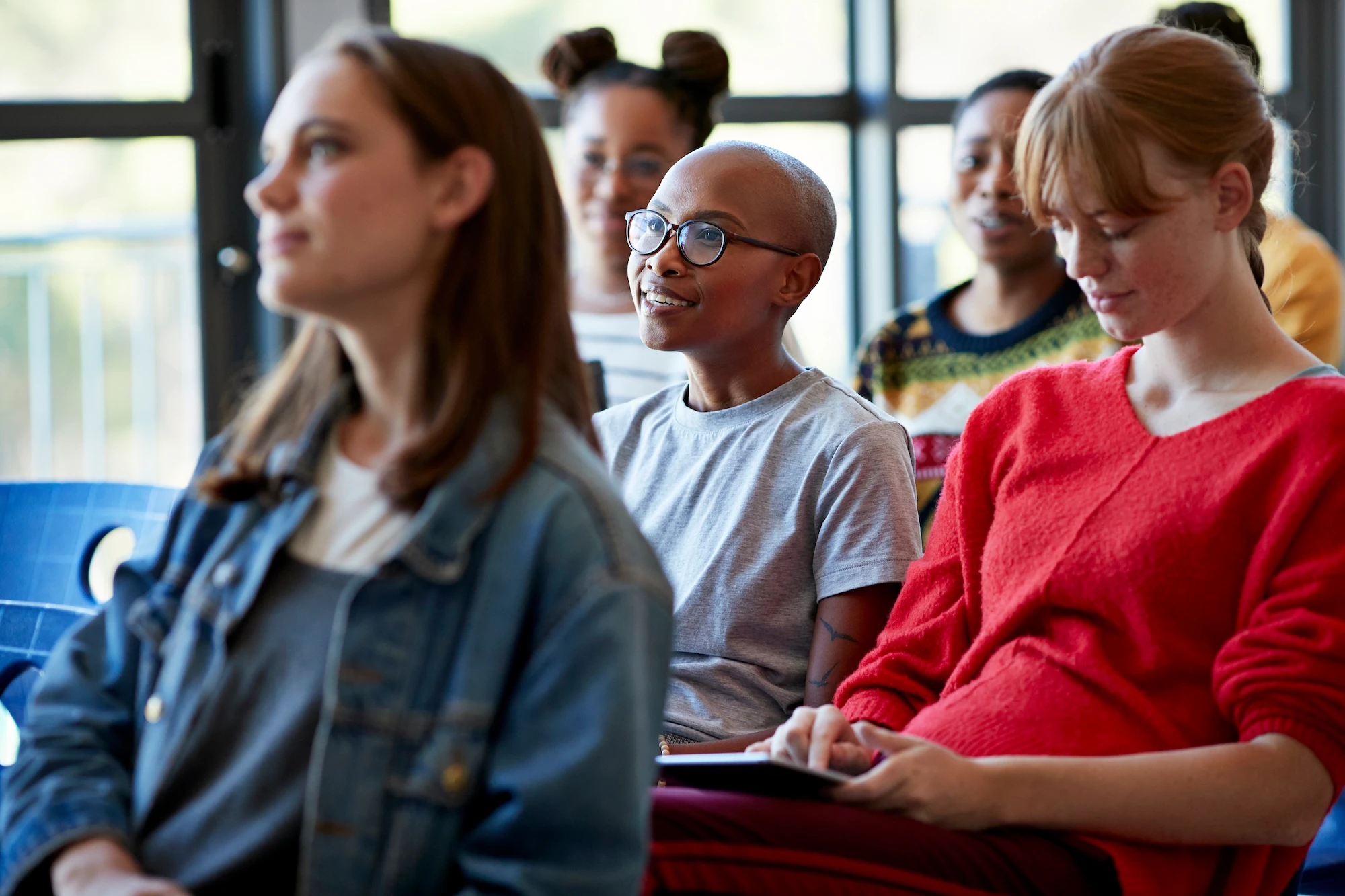 Graduate Students sitting in a classroom