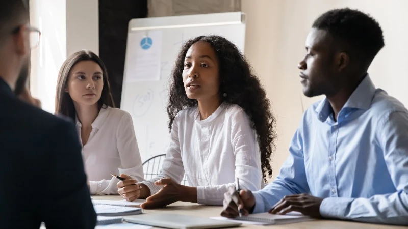 Business people sitting in a conference room