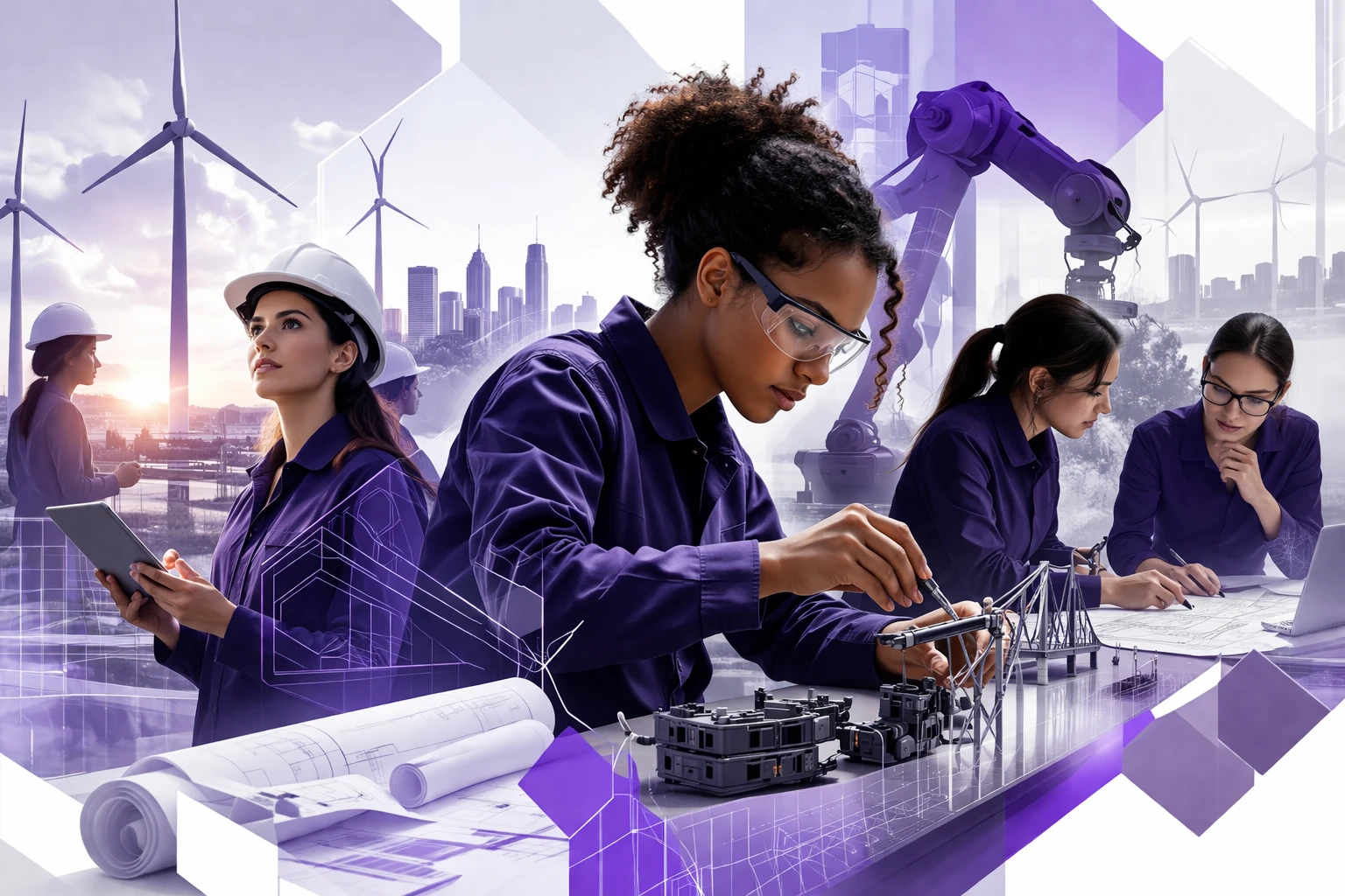 Concept image depicting women in engineering