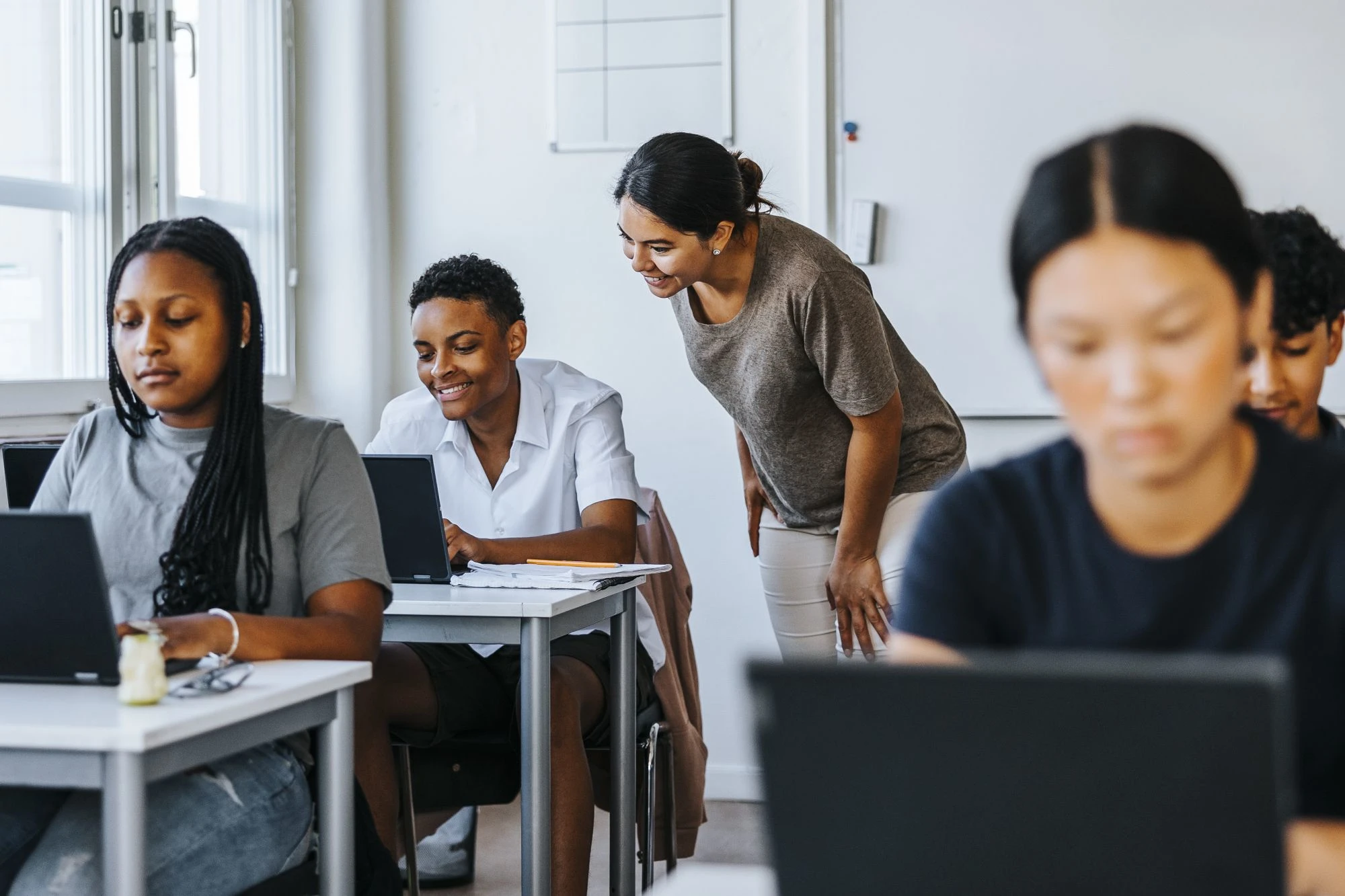 Students and teacher in classroom