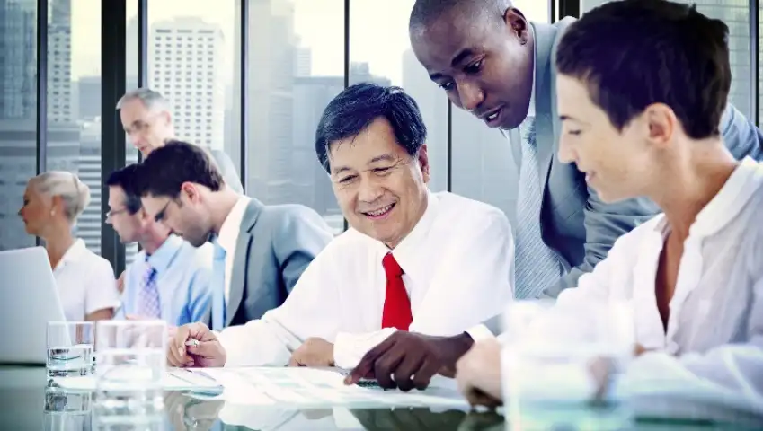 Business people sitting in a conference room