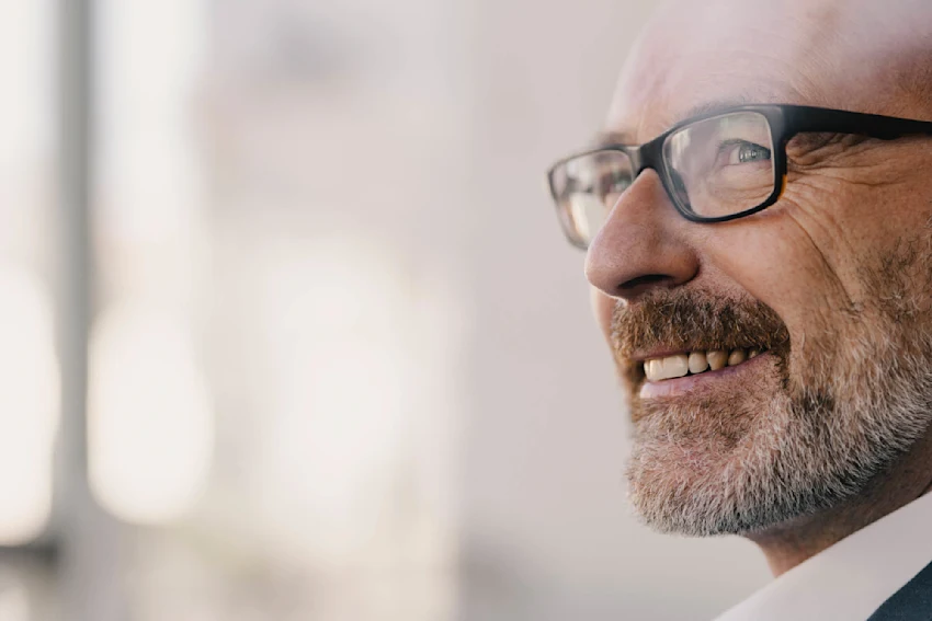 man with glasses face