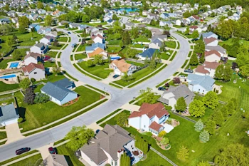 dearborn - high view of sunny neighborhood