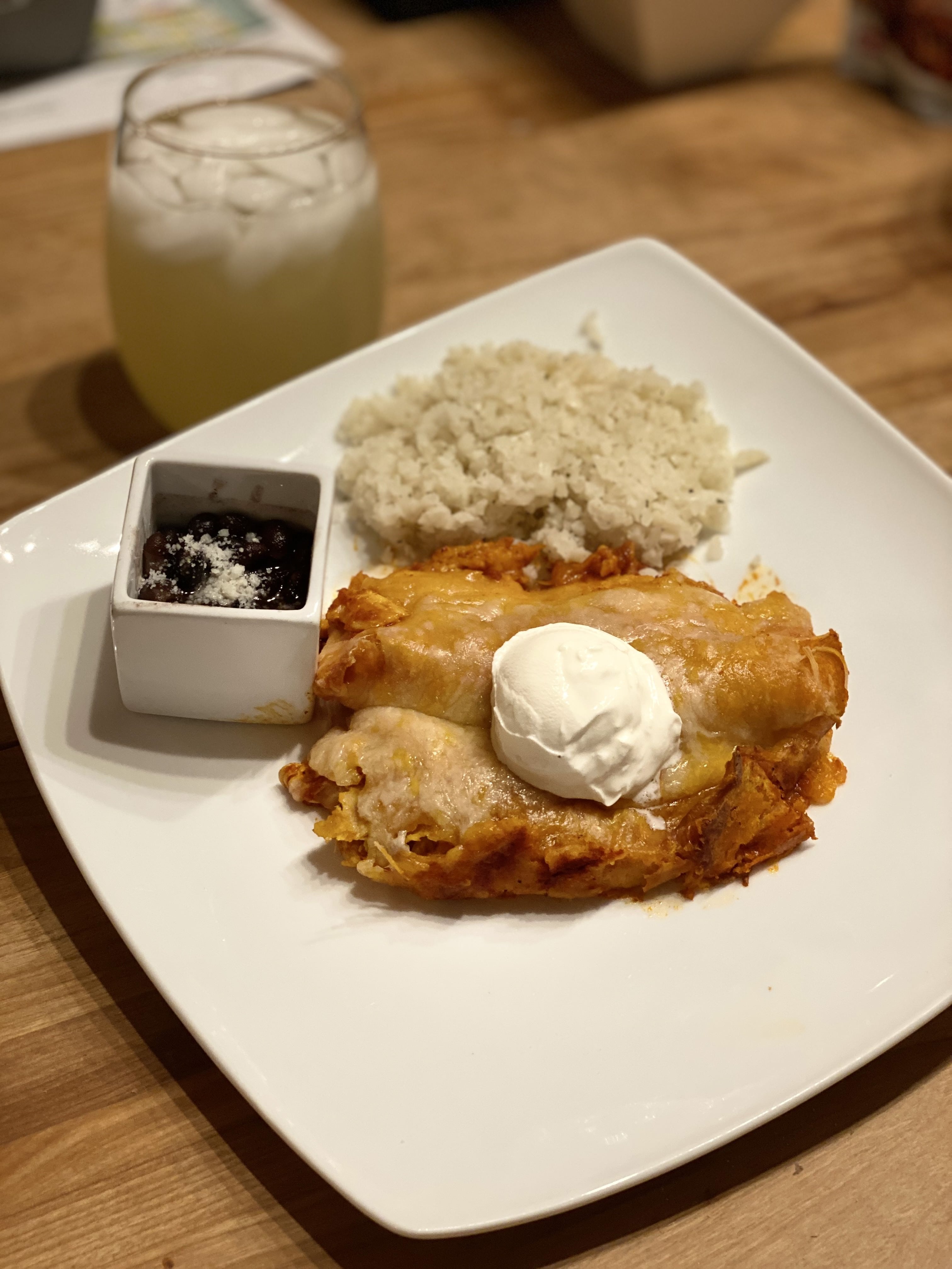 chicken enchiladas plate