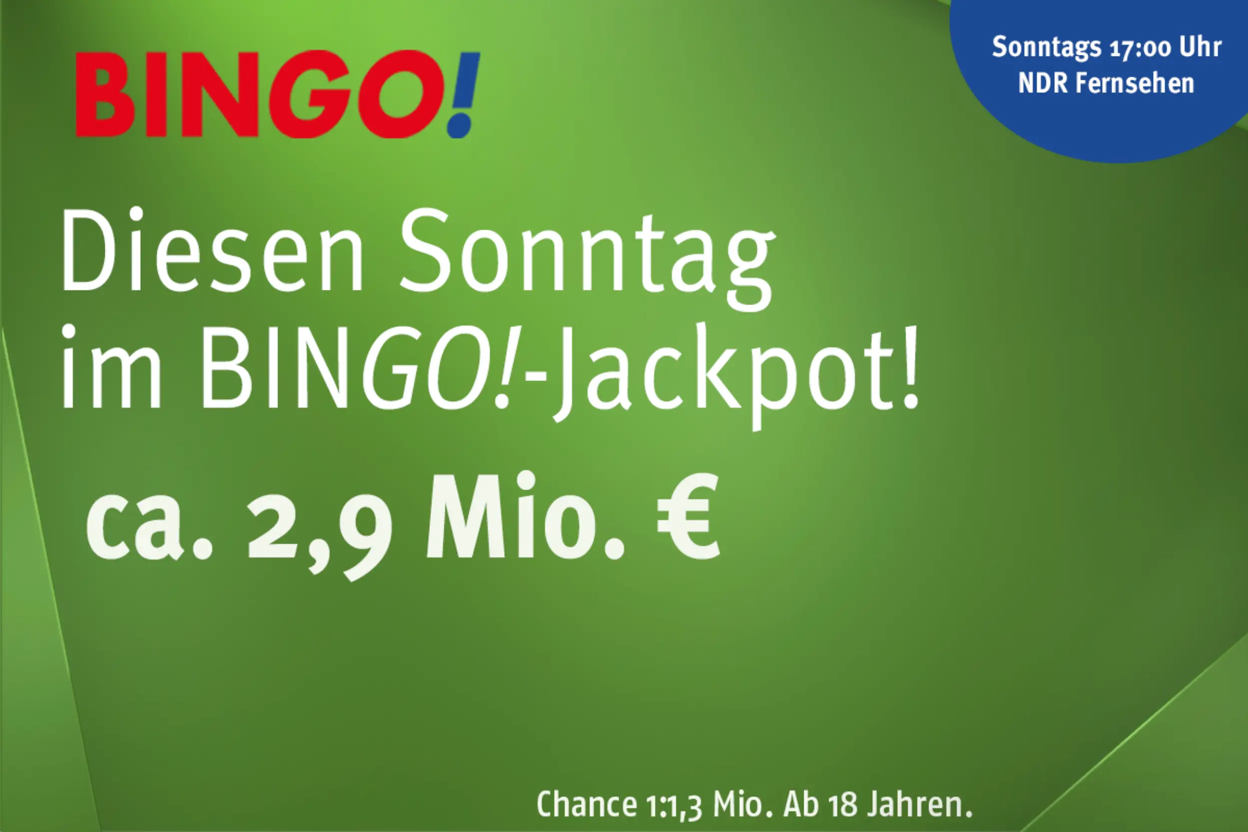 Ca. 2,9 Mio. € Im Jackpot | BINGO! - Die Umweltlotterie