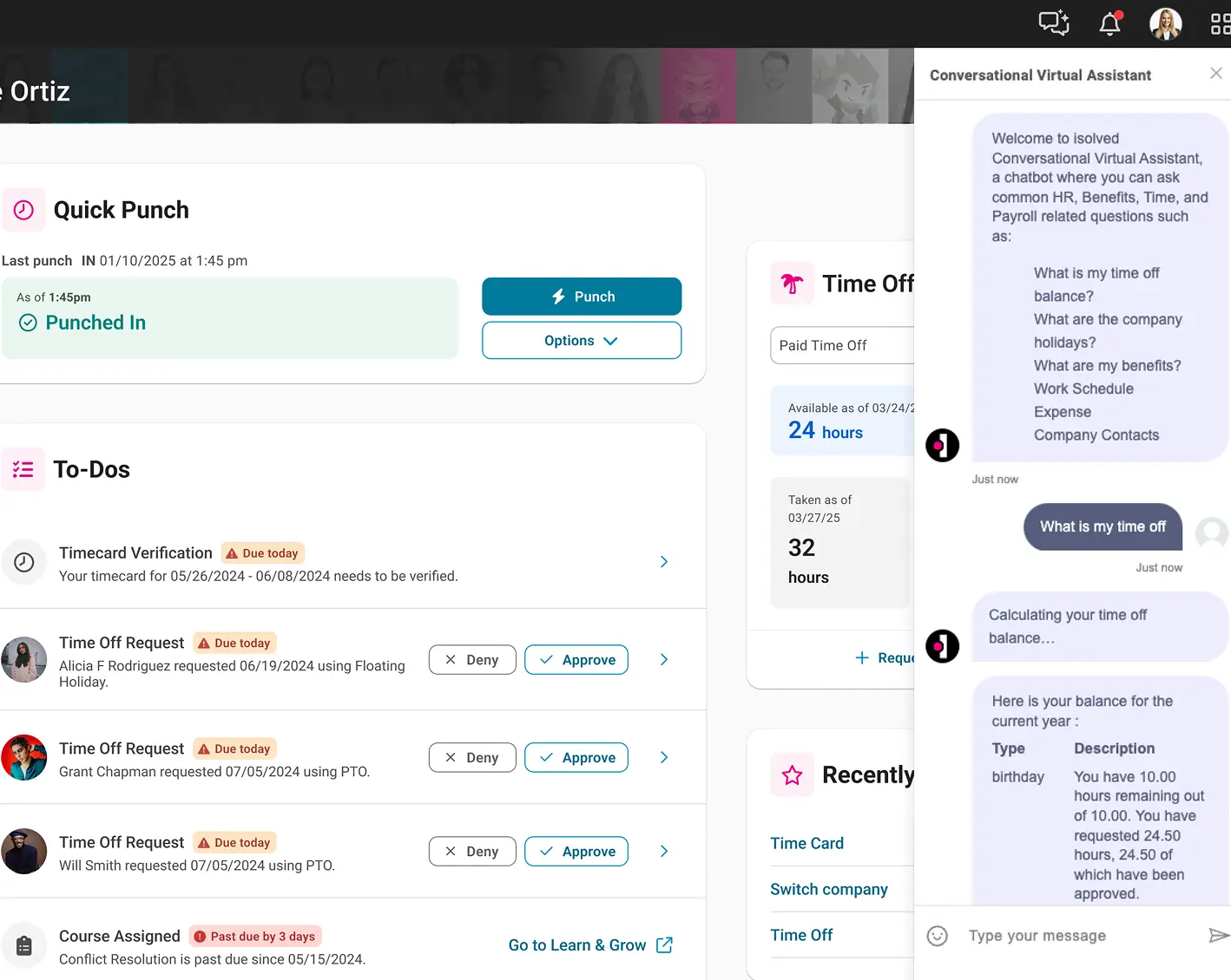 screen showing tools to empower employees