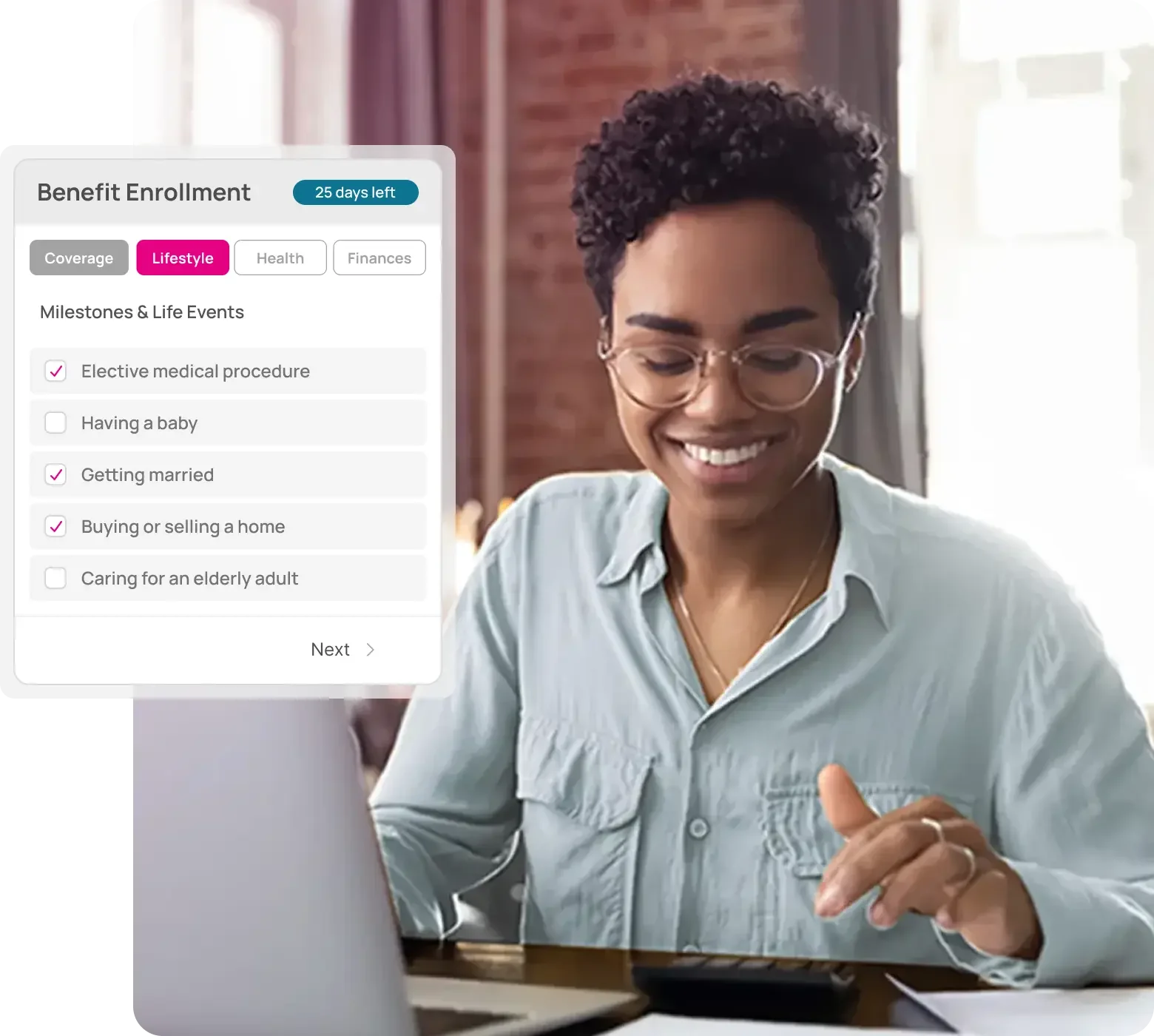 employee going through enrollment process
