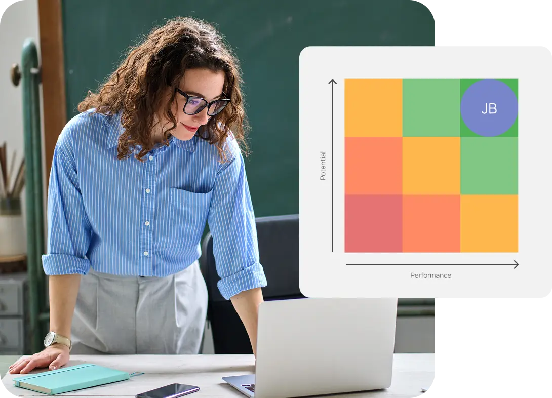 worker looking at chart