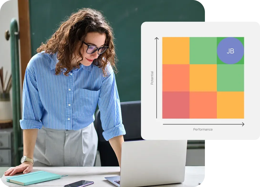 worker looking at chart