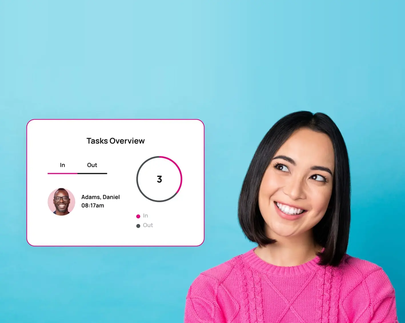 woman smiling about time saving efficiency gains
