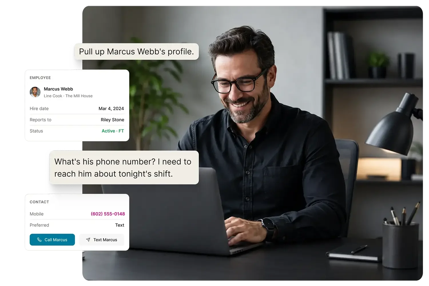 man at a desk on a laptop