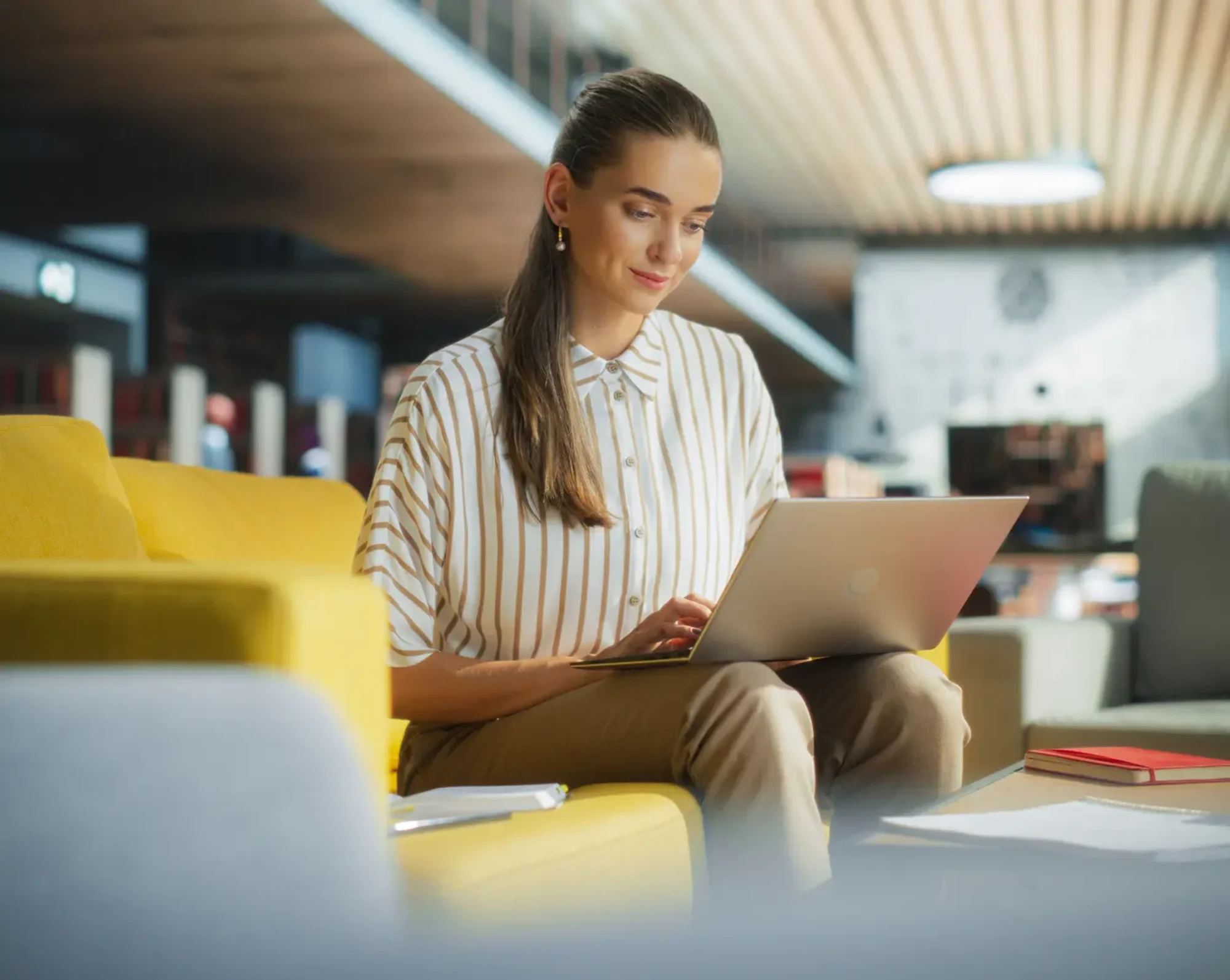 hr looking over data on computer