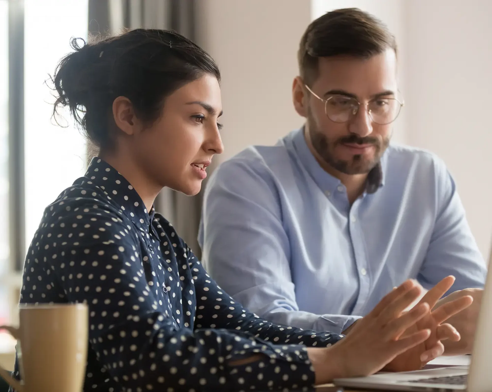 professional talk to client about business plan