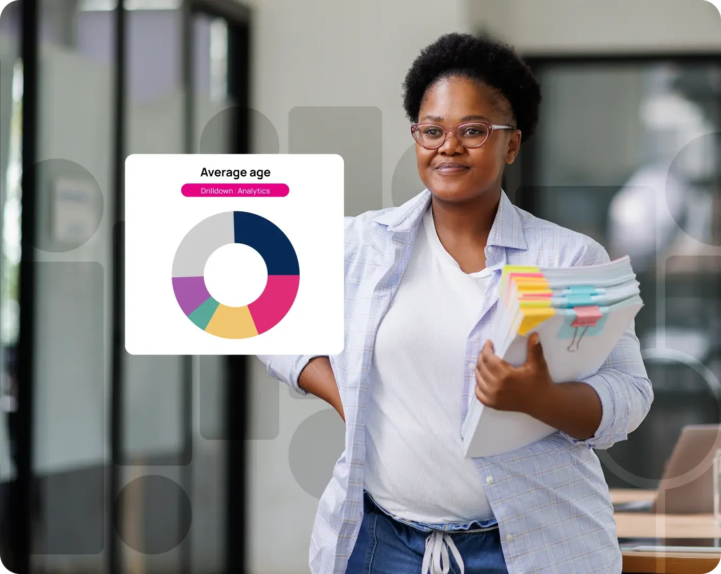 educator looking over chart data