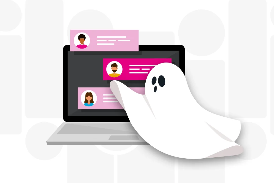 Ghost and a computer on the back. 