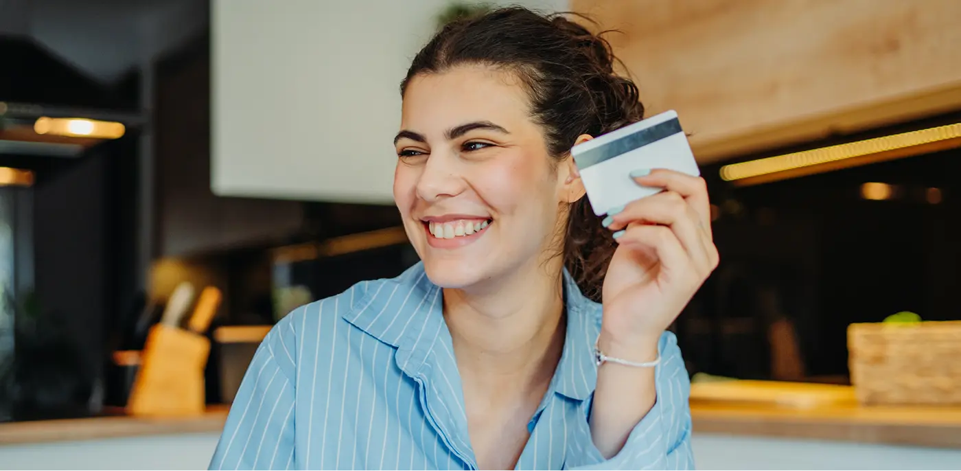 happy woman about her financial wellness