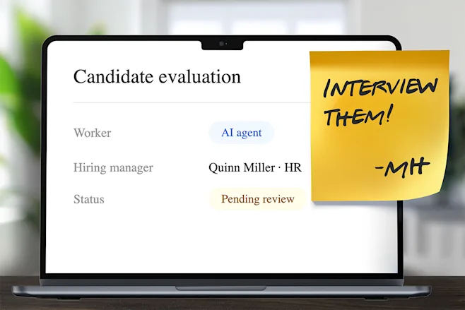 Computer screen with AI candidate profile