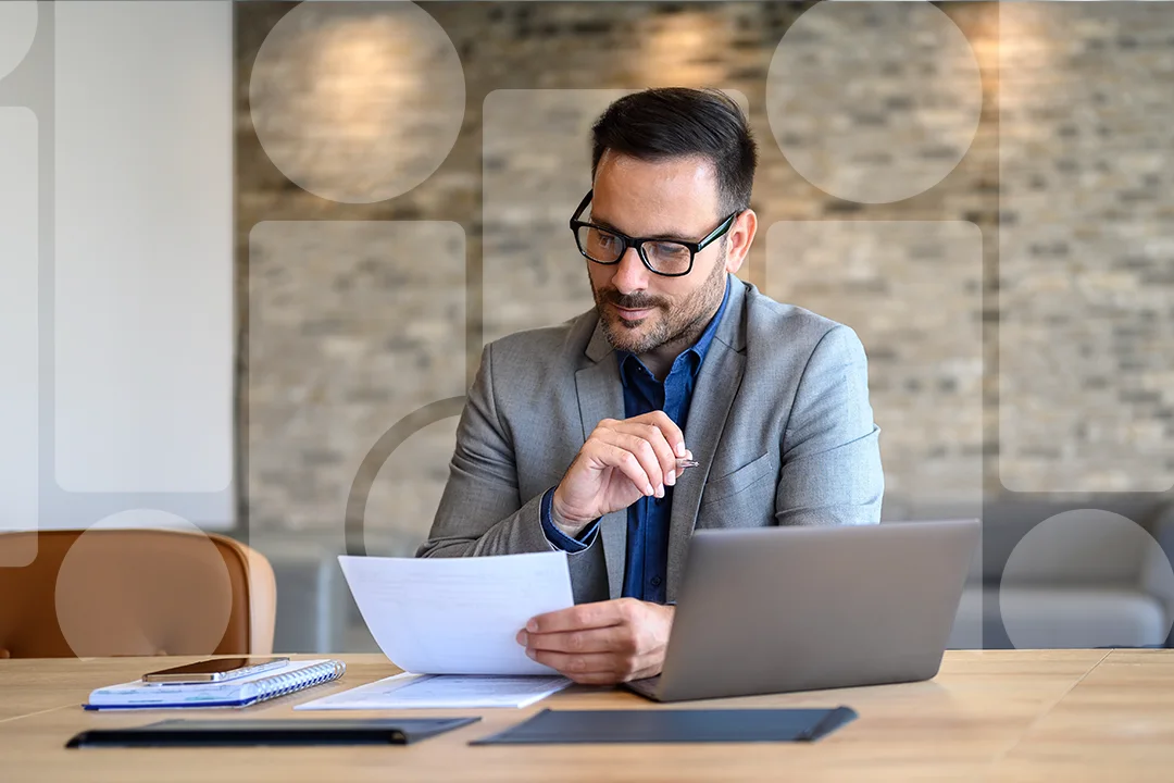 Man reviewing some documents
