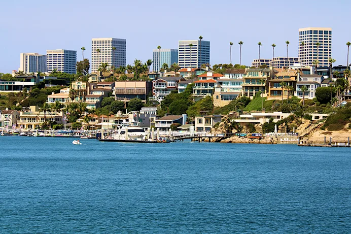 Aerial photograph of Orange County coast