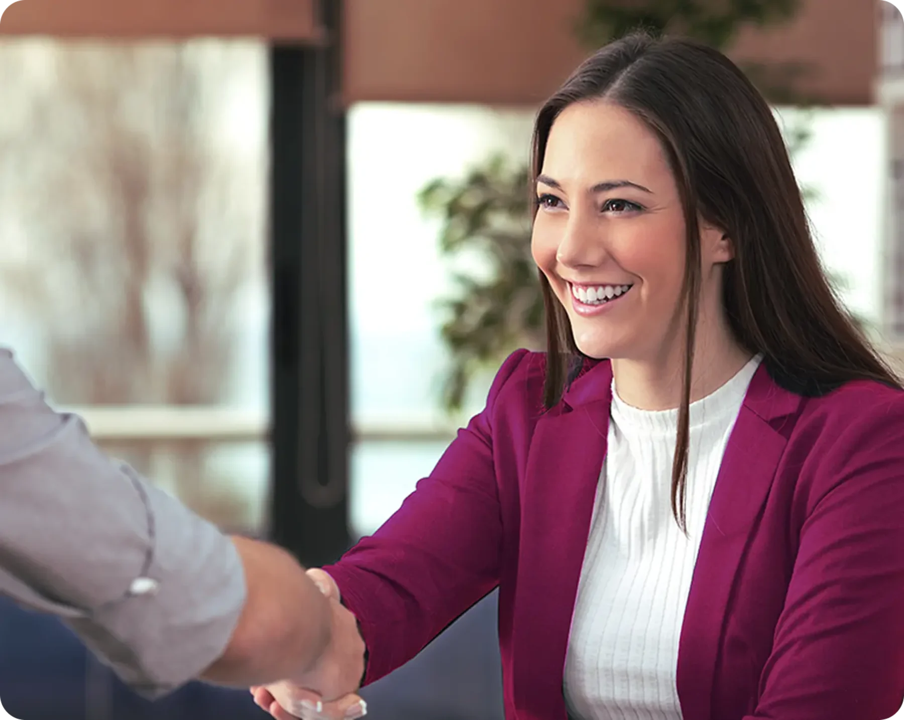 employee shaking hands